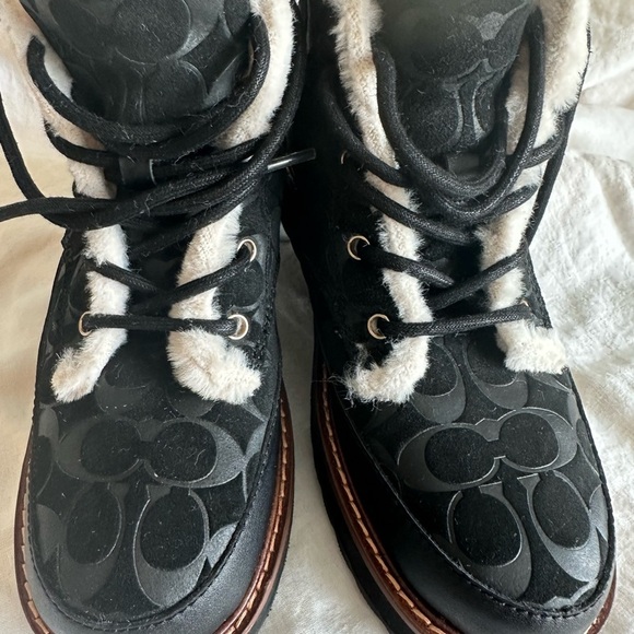 COACH Lug sole black  lace-up boots - Picture 5 of 14